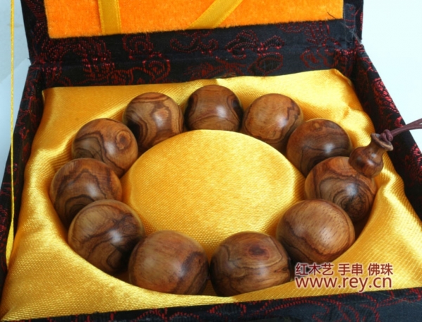 黄花梨X纹手串1.8CM