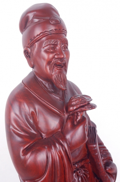 神医李时珍雕像草花梨木医生诊所摆件摆放用品