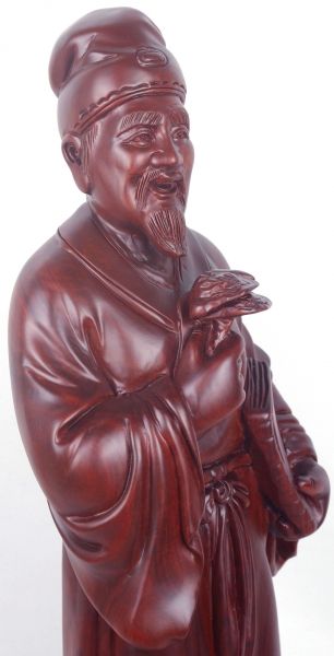 神医李时珍雕像草花梨木医生诊所摆件摆放用品