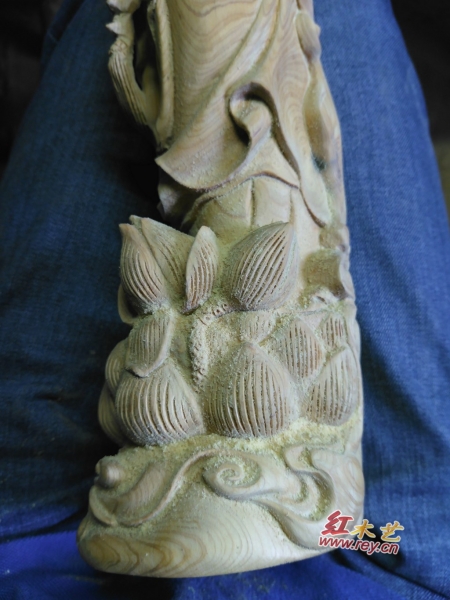 观世音站像佛像柏木工艺品