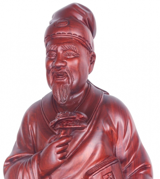 神医李时珍雕像草花梨木医生诊所摆件摆放用品