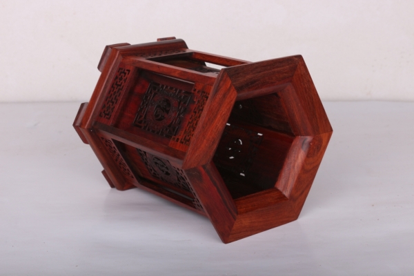 福字酸枝木笔筒6角笔筒