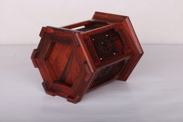 福字酸枝木笔筒6角笔筒